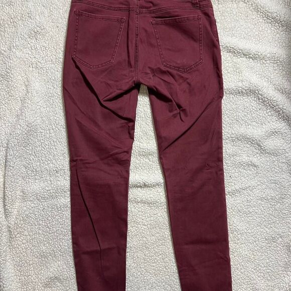 CAbi Burgundy Maroon Skinny Ankle Pants size 4 women's boho dark academia - Picture 5 of 7